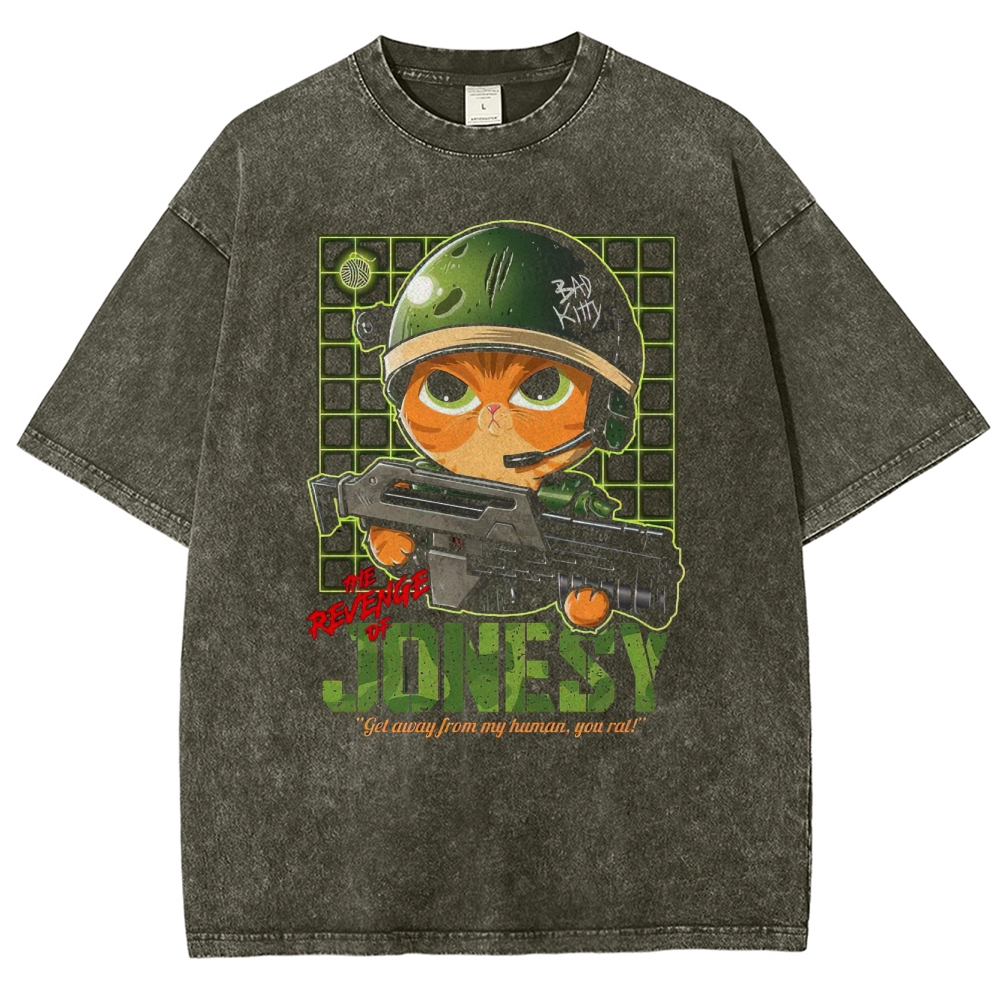Revenge of Jonesy Alien Cat Washed T-Shirt 