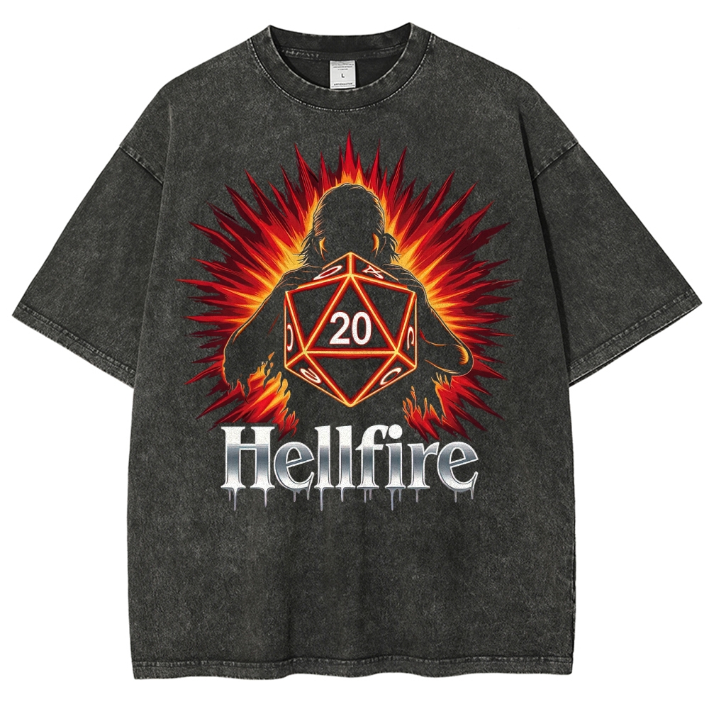 Hellfire D20 Burst  Washed T-Shirt
