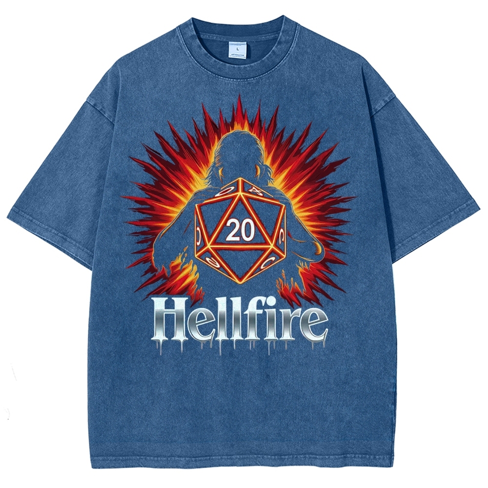 Hellfire D20 Burst  Washed T-Shirt