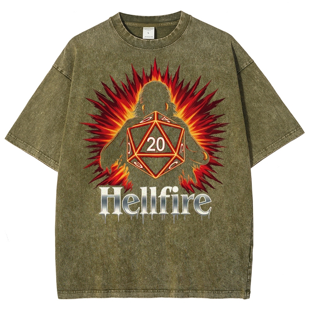 Hellfire D20 Burst  Washed T-Shirt