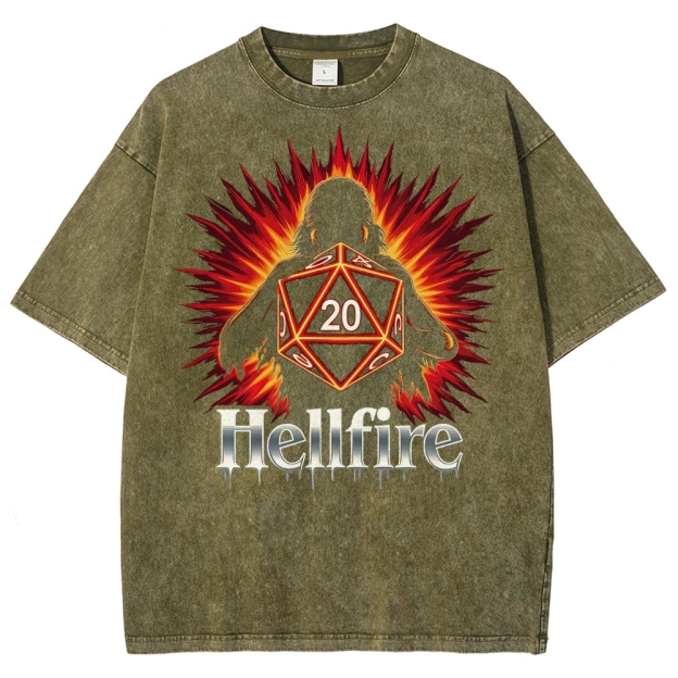 Hellfire D20 Burst  Washed T-Shirt