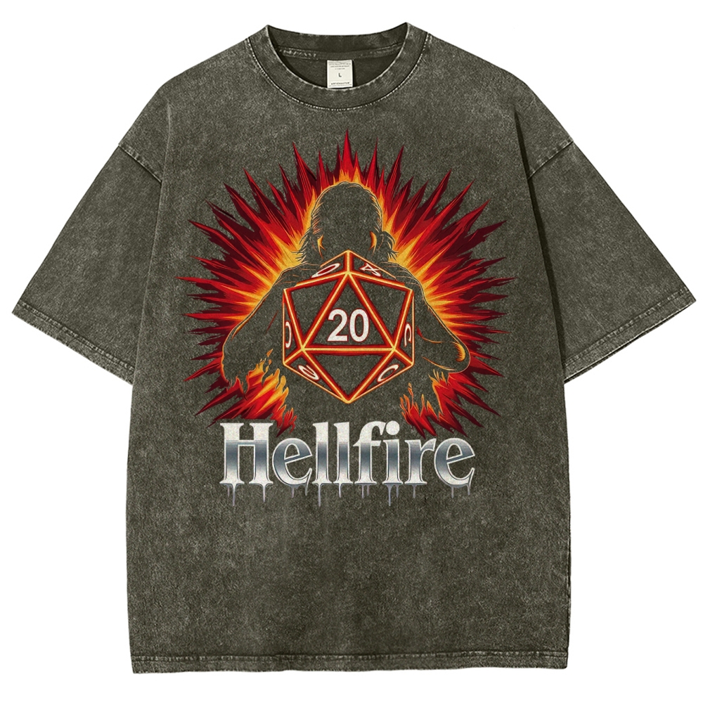 Hellfire D20 Burst  Washed T-Shirt