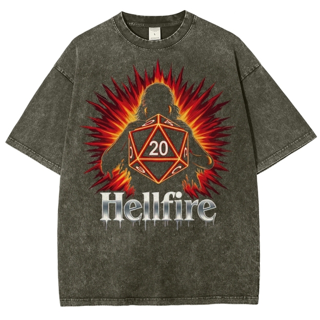Hellfire D20 Burst  Washed T-Shirt