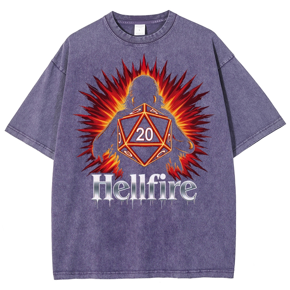 Hellfire D20 Burst  Washed T-Shirt