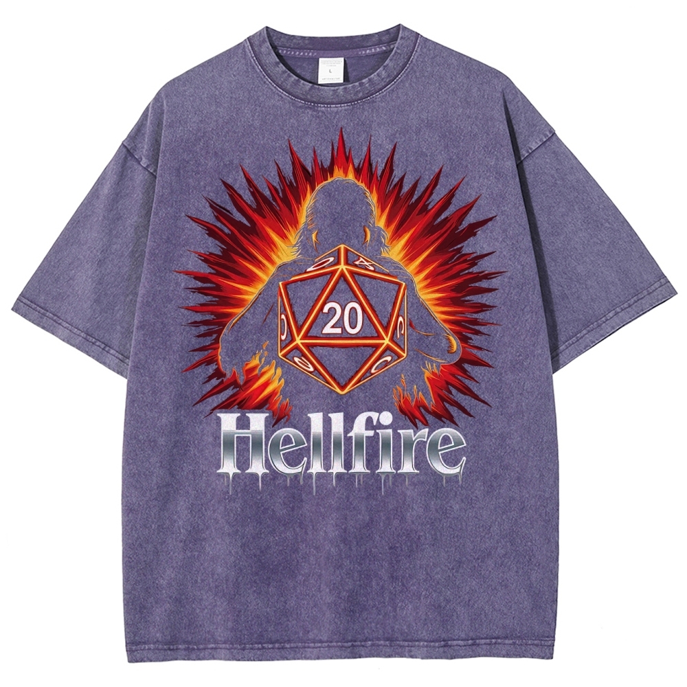 Hellfire D20 Burst  Washed T-Shirt