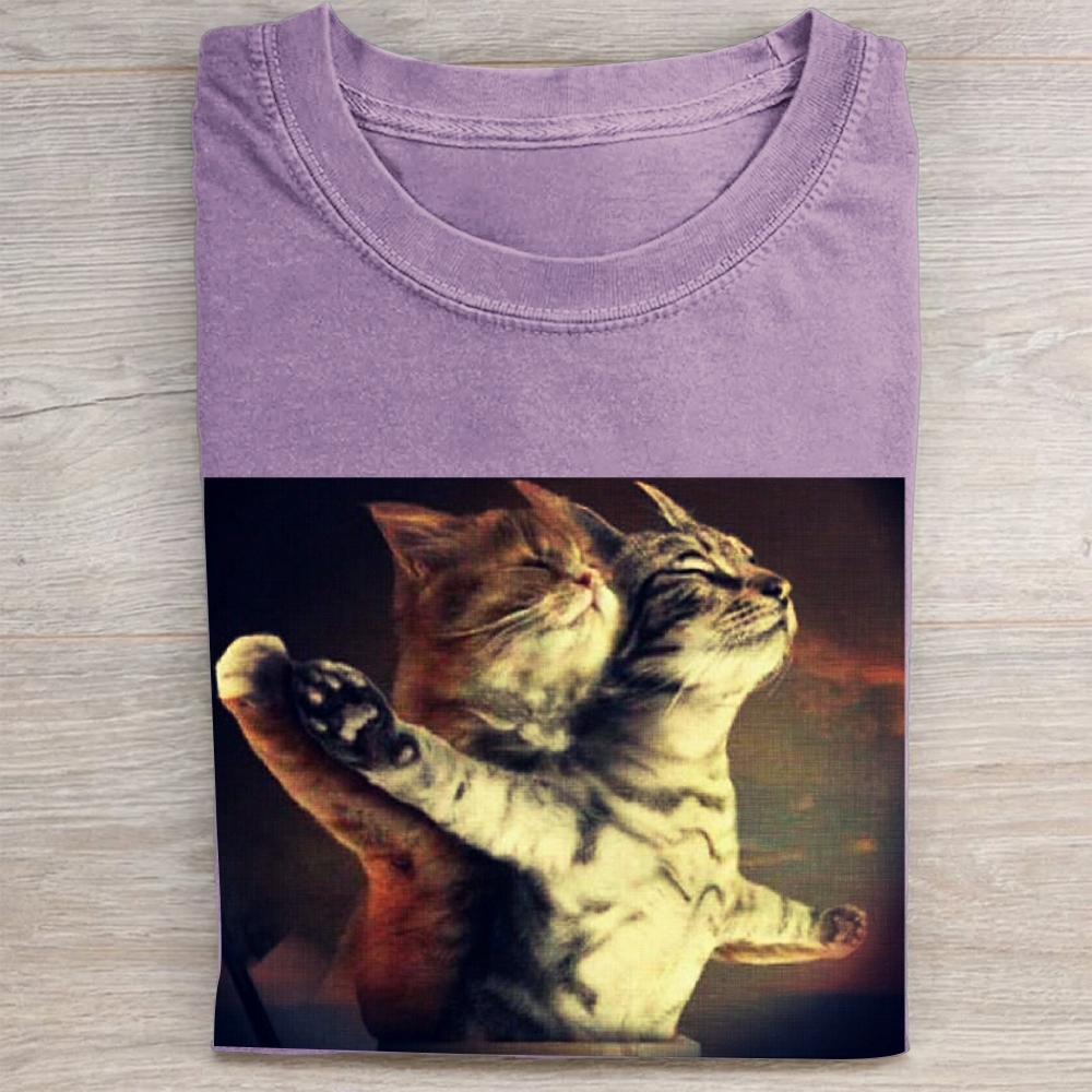 Titanic Cat Meme Vintage Washed Tee