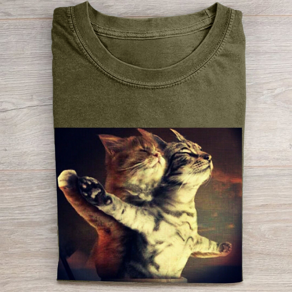 Titanic Cat Meme Vintage Washed Tee