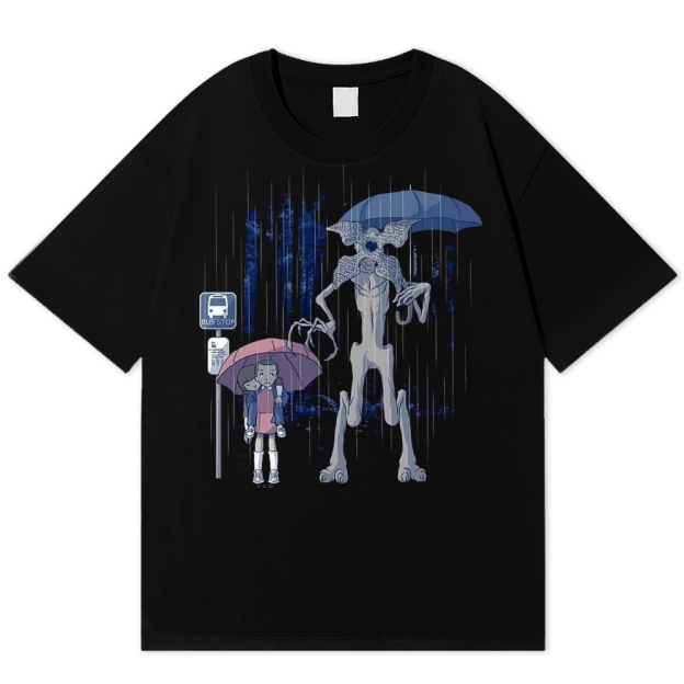 Demogorgon Bus Stop Parody Cotton T-shirt