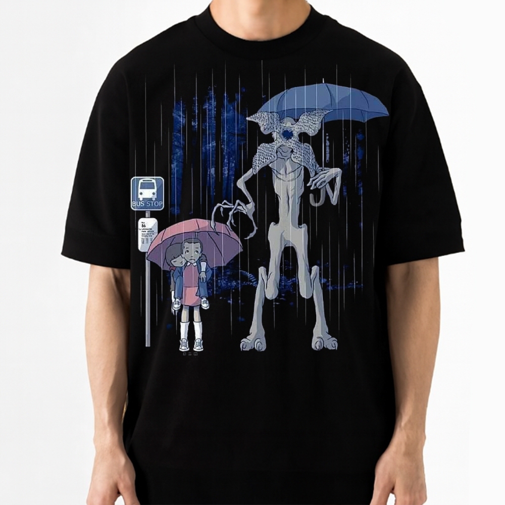 Demogorgon Bus Stop Parody Cotton T-shirt