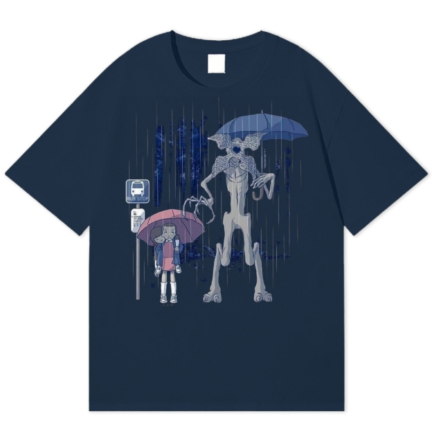 Demogorgon Bus Stop Parody Cotton T-shirt