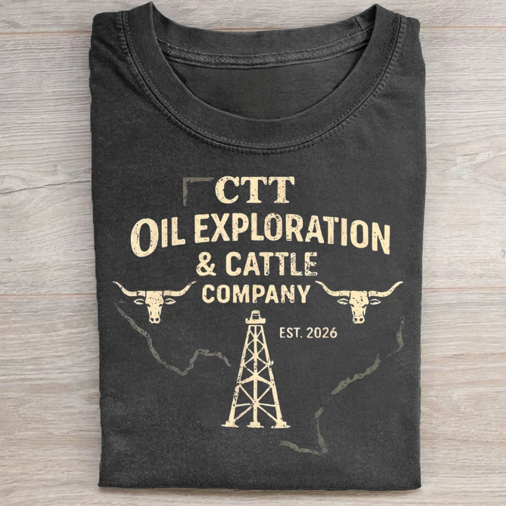 Vintage CTT Oil Cattle Company Texas Washed Tee 