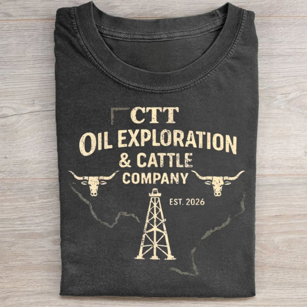 Vintage CTT Oil Cattle Company Texas Washed Tee 