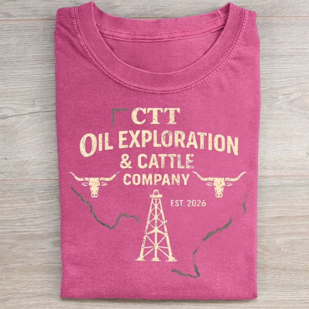Vintage CTT Oil Cattle Company Texas Washed Tee 