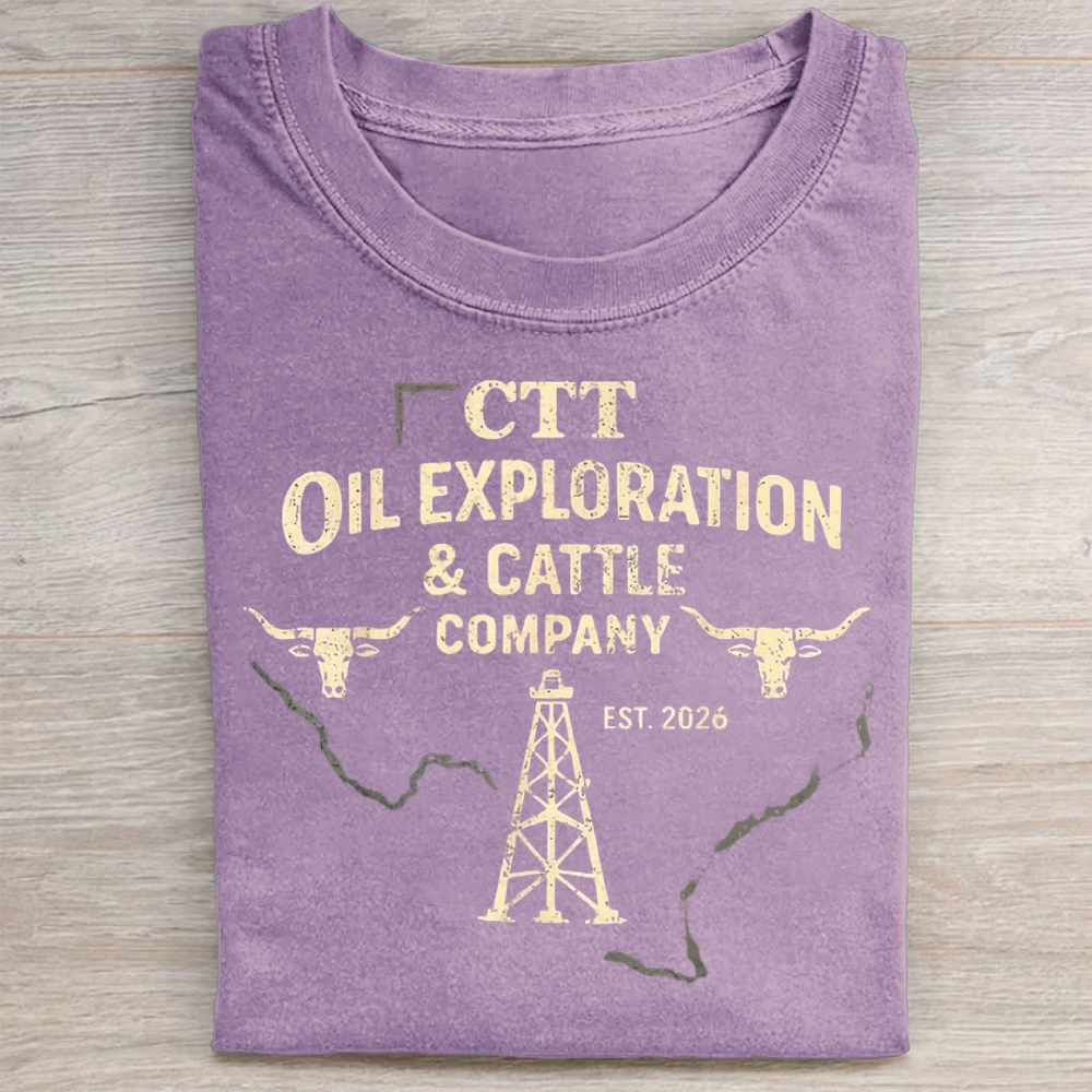 Vintage CTT Oil Cattle Company Texas Washed Tee 