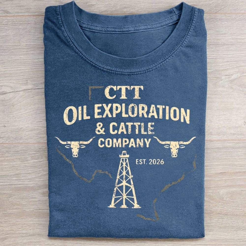 Vintage CTT Oil Cattle Company Texas Washed Tee