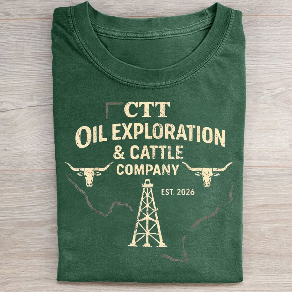 Vintage CTT Oil Cattle Company Texas Washed Tee 