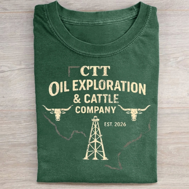 Vintage CTT Oil Cattle Company Texas Washed Tee 