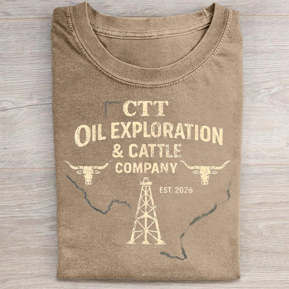 Vintage CTT Oil Cattle Company Texas Washed Tee 