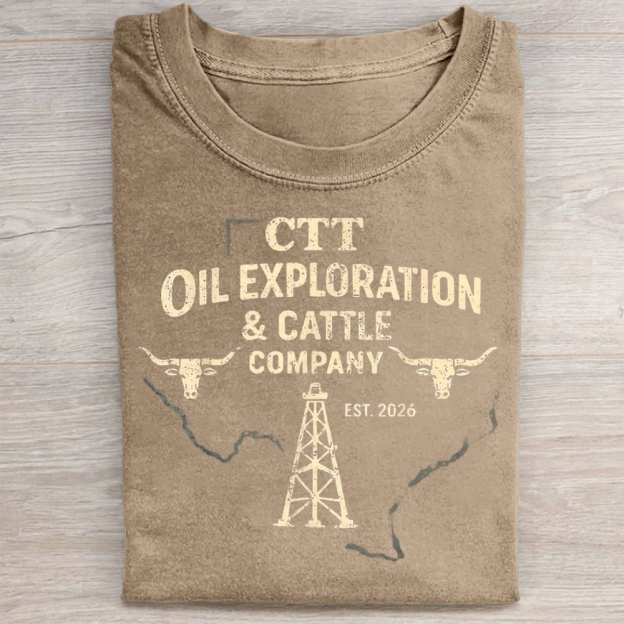 Vintage CTT Oil Cattle Company Texas Washed Tee 