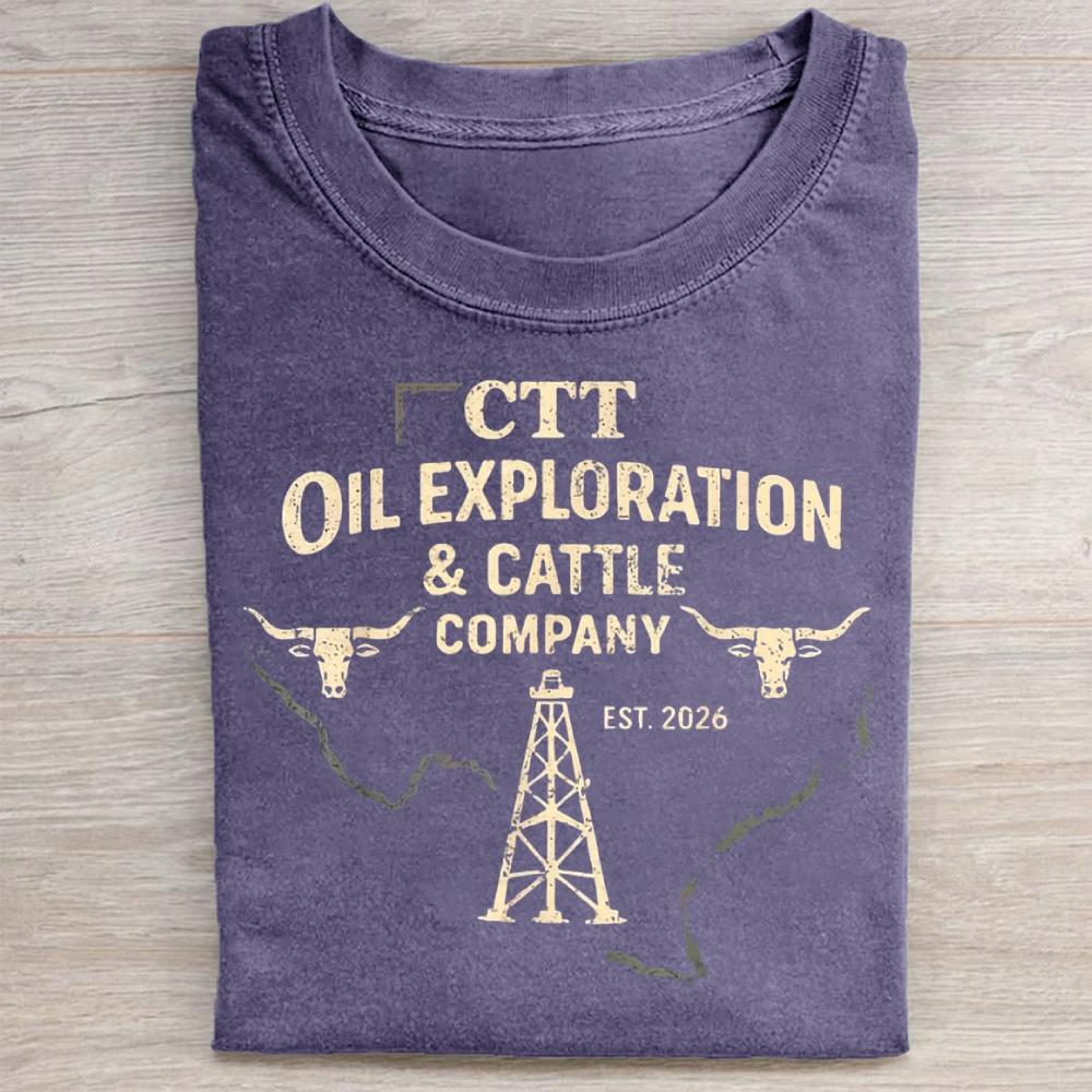 Vintage CTT Oil Cattle Company Texas Washed Tee 