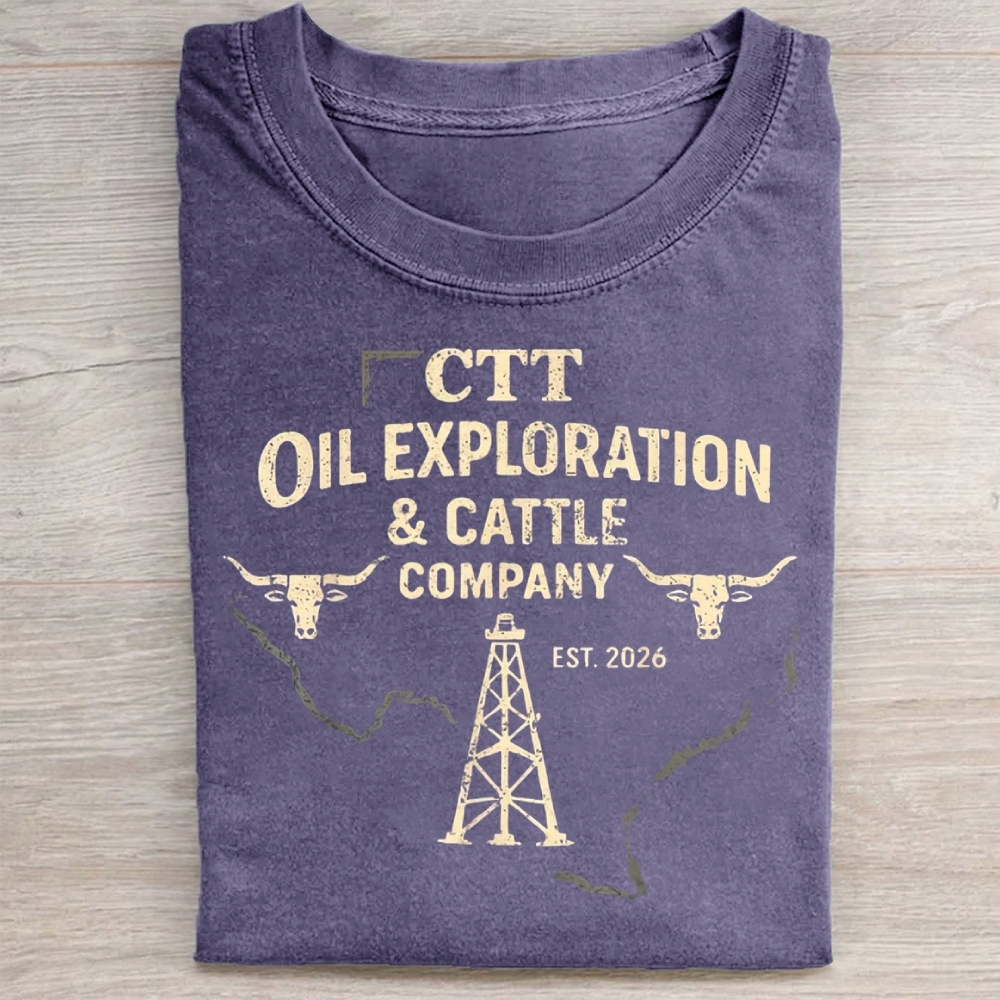 Vintage CTT Oil Cattle Company Texas Washed Tee 