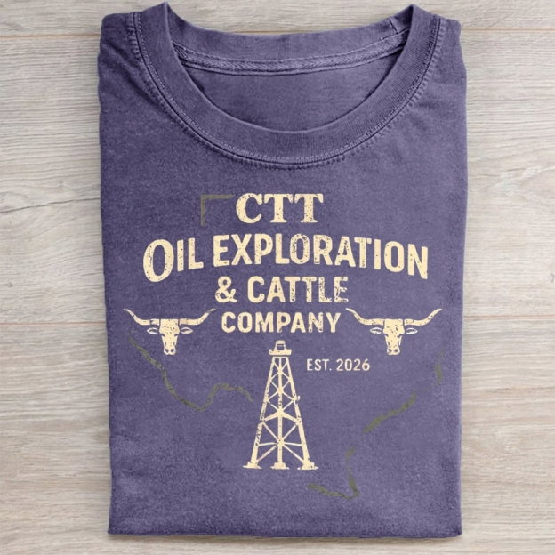 Vintage CTT Oil Cattle Company Texas Washed Tee 