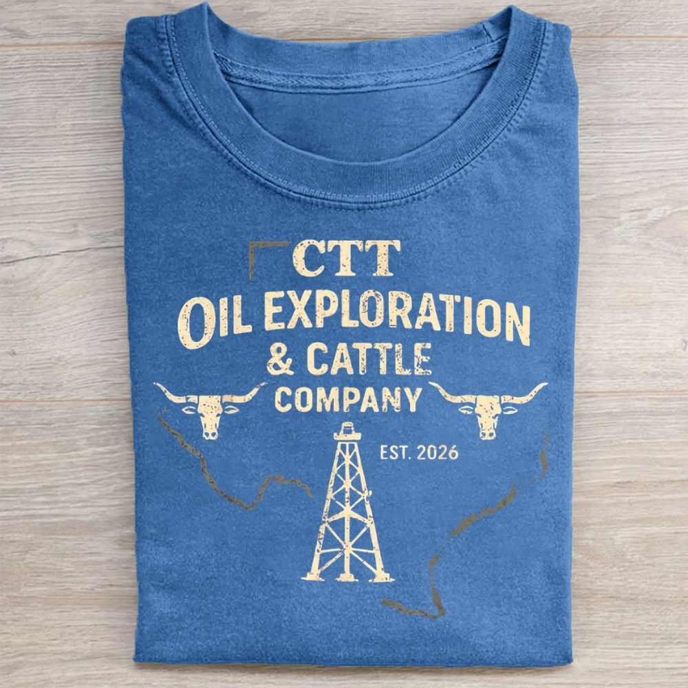 Vintage CTT Oil Cattle Company Texas Washed Tee 