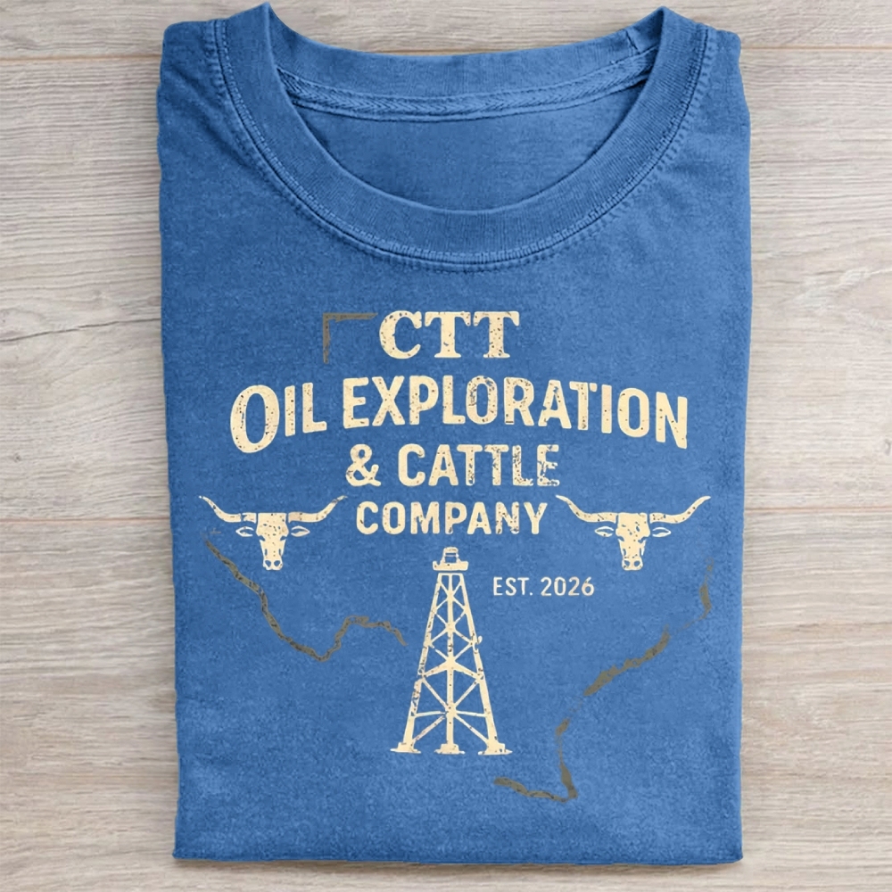 Vintage CTT Oil Cattle Company Texas Washed Tee 