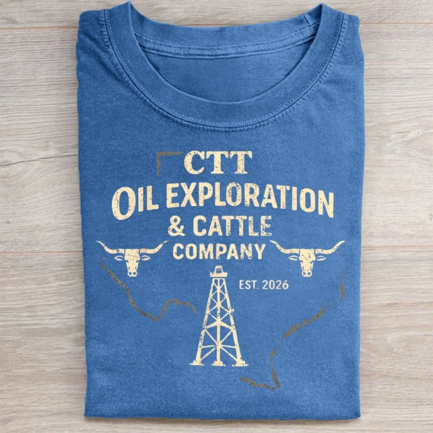 Vintage CTT Oil Cattle Company Texas Washed Tee 