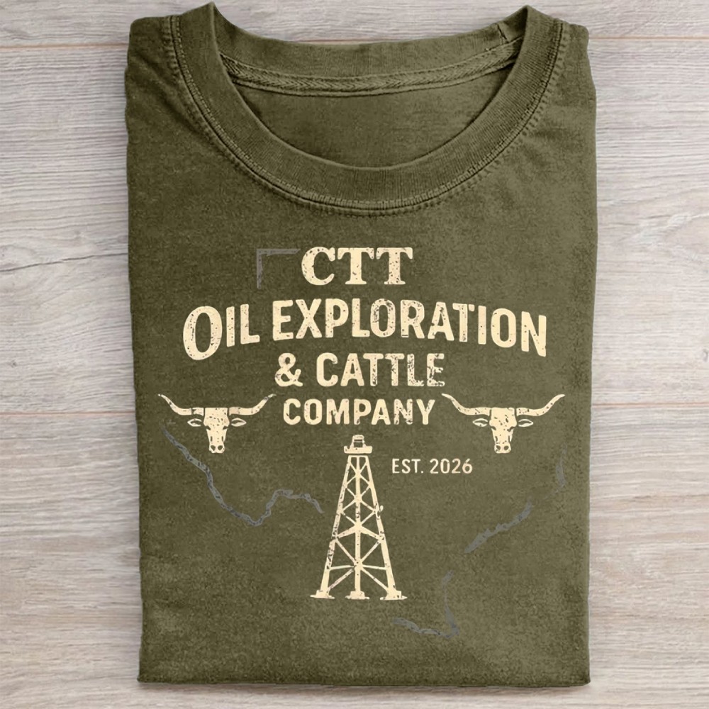 Vintage CTT Oil Cattle Company Texas Washed Tee 
