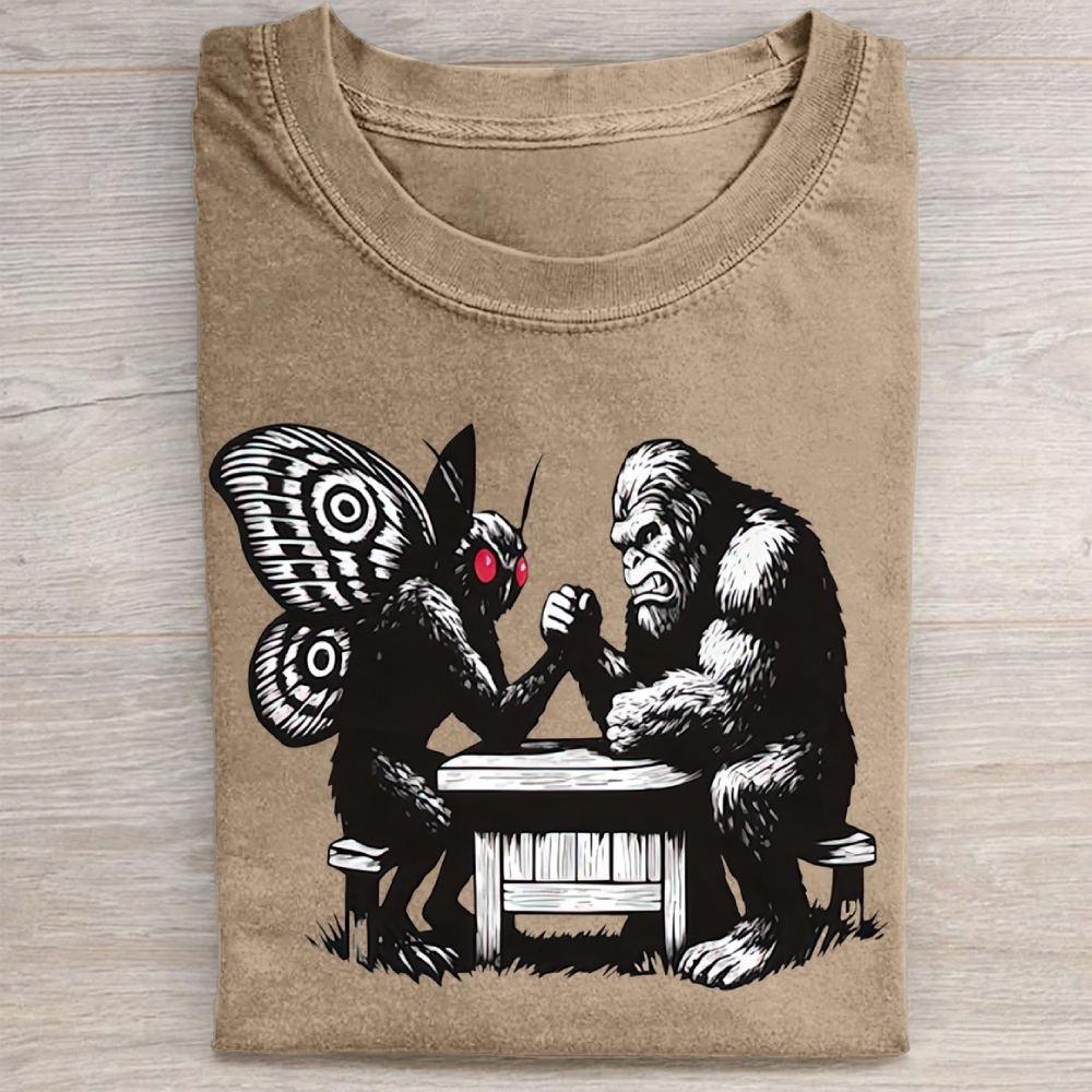 Bigfoot VS. MothmanWashed Tee 