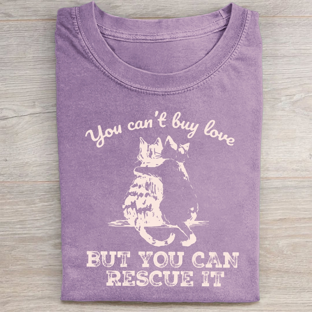 Funny Cat Rescue Washed Tee 
