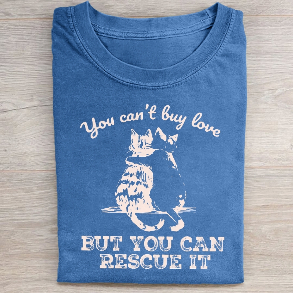 Funny Cat Rescue Washed Tee