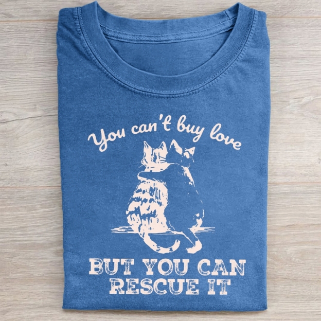 Funny Cat Rescue Washed Tee 