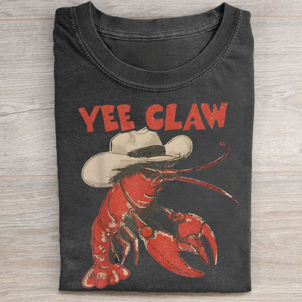 Yee Claw Funny Lobster Washed Tee