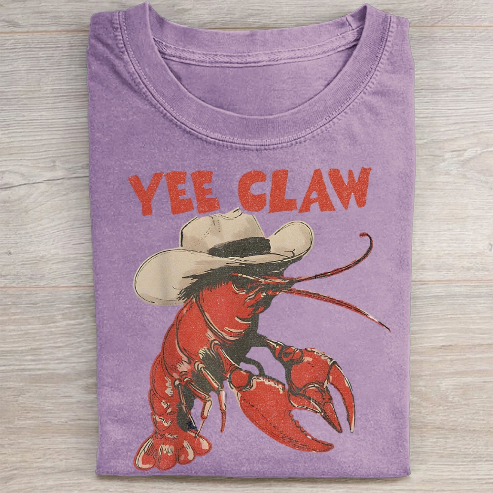 Yee Claw Funny Lobster  Washed Tee 