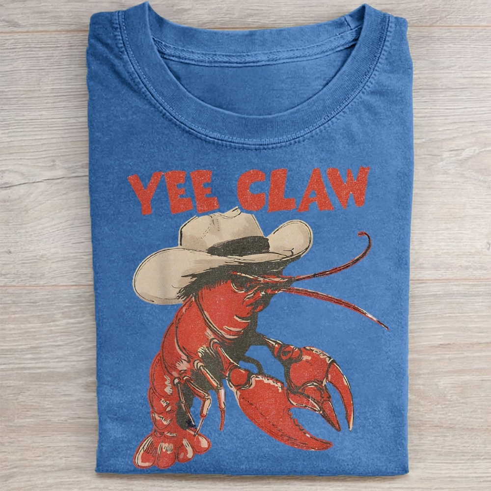 Yee Claw Funny Lobster  Washed Tee 