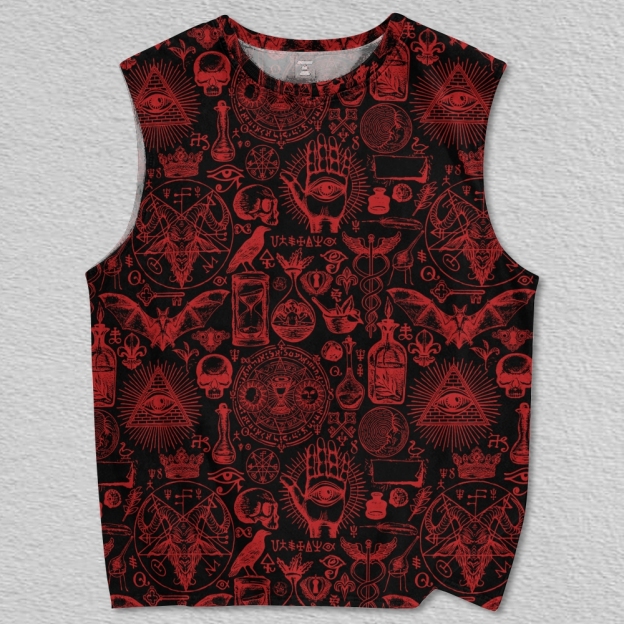 Occult Sigils & Gothic Symbols Printed Tank Top