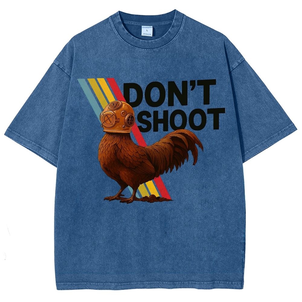 Diving Rooster "Don't Shoot" Washed T-Shirt