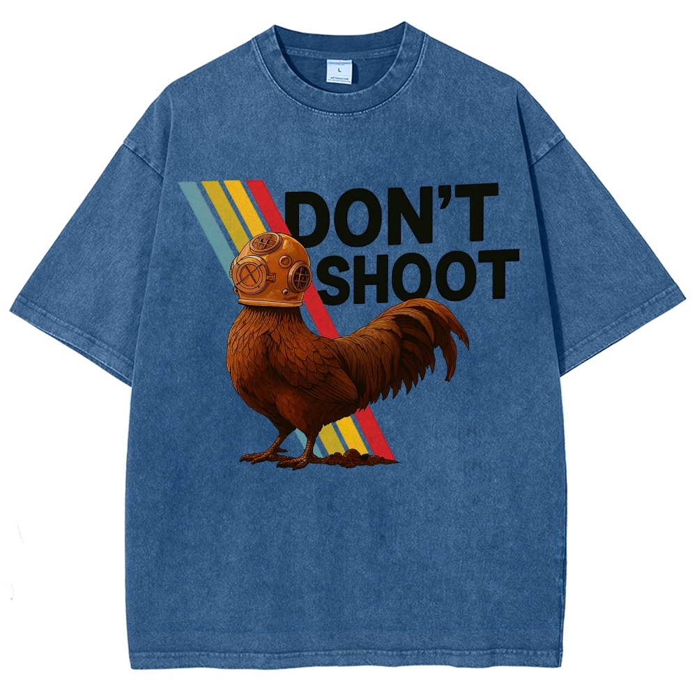 Diving Rooster "Don't Shoot" Washed T-Shirt