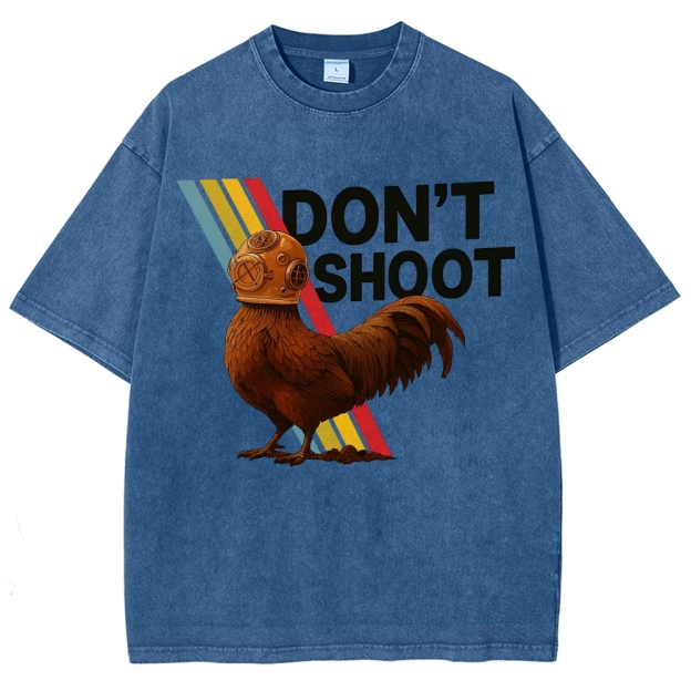 Diving Rooster "Don't Shoot" Washed T-Shirt