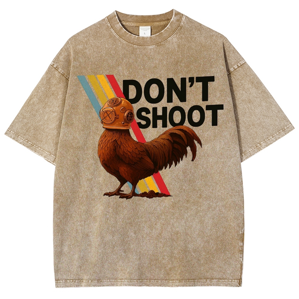 Diving Rooster "Don't Shoot" Washed T-Shirt