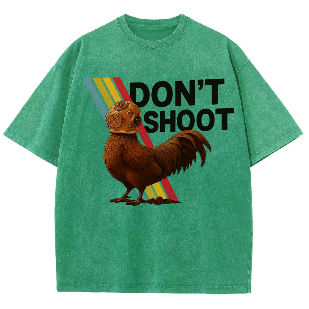 Diving Rooster "Don't Shoot" Washed T-Shirt