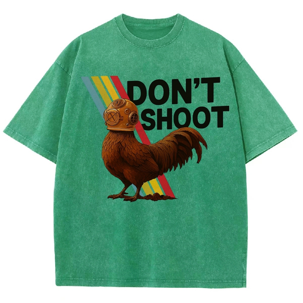 Diving Rooster "Don't Shoot" Washed T-Shirt