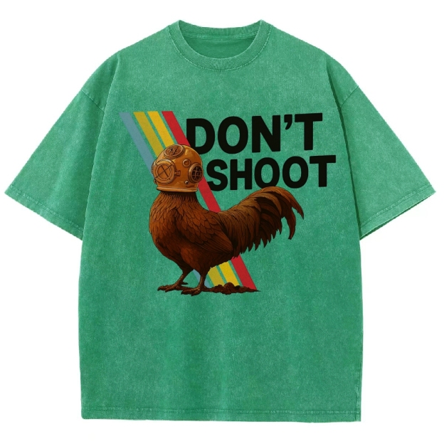 Diving Rooster "Don't Shoot" Washed T-Shirt