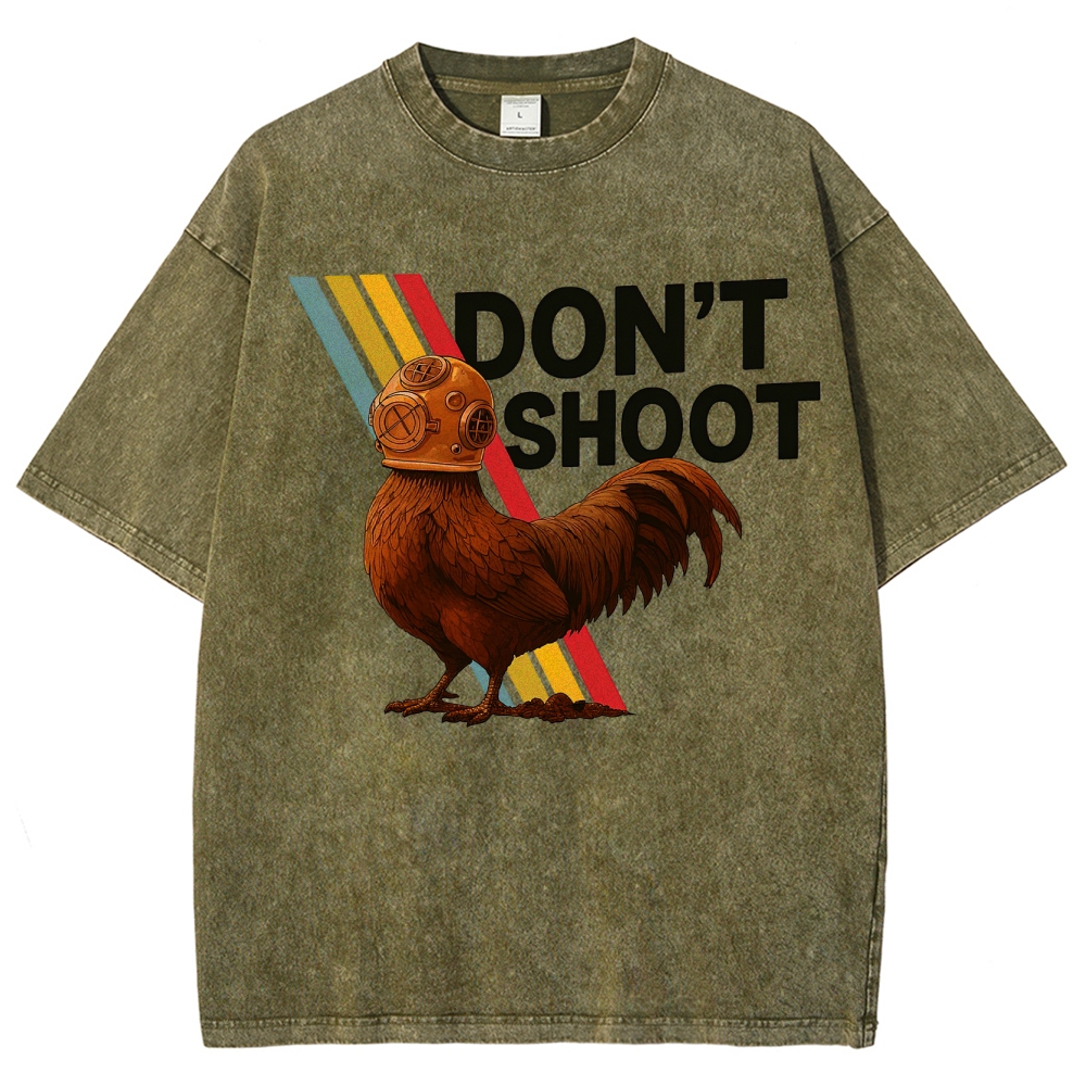 Diving Rooster "Don't Shoot" Washed T-Shirt