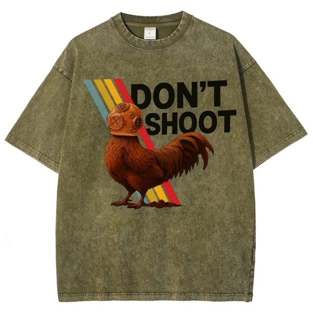 Diving Rooster "Don't Shoot" Washed T-Shirt