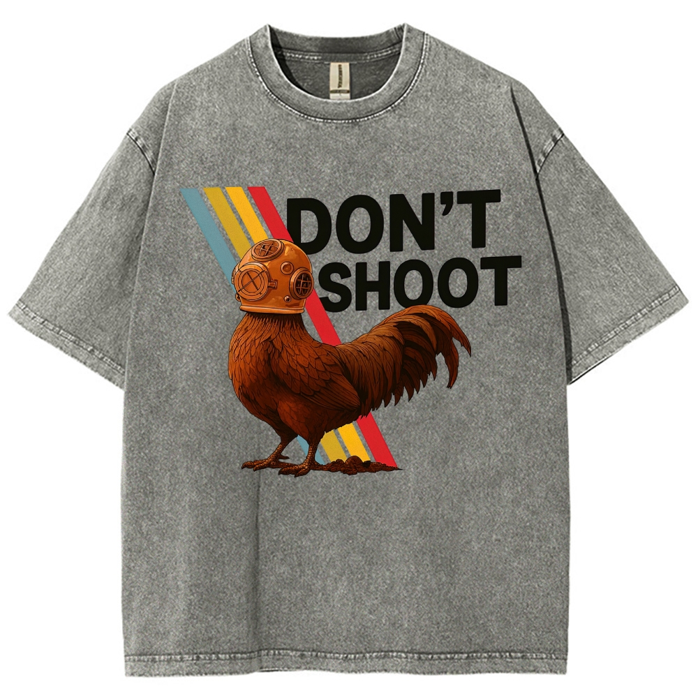 Diving Rooster "Don't Shoot" Washed T-Shirt