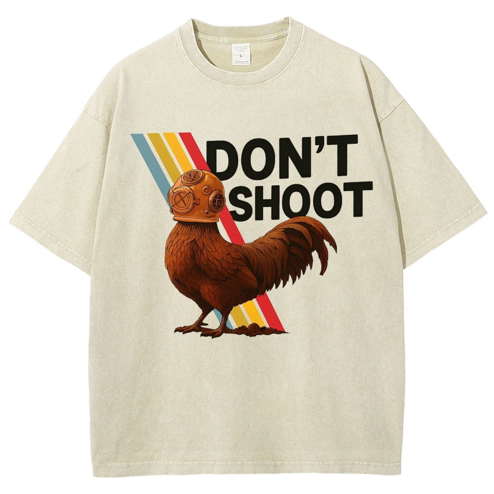 Diving Rooster "Don't Shoot" Washed T-Shirt