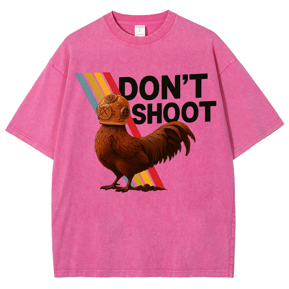 Diving Rooster "Don't Shoot" Washed T-Shirt